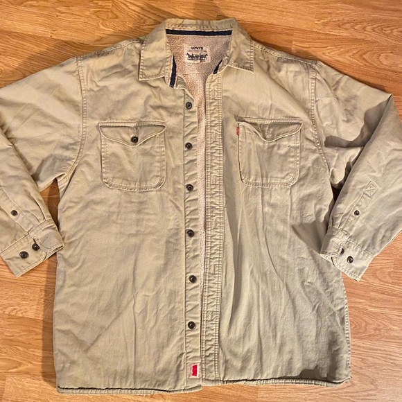 Levi's Tan Khaki Tactical Chore Jacket sherpa lined size XL